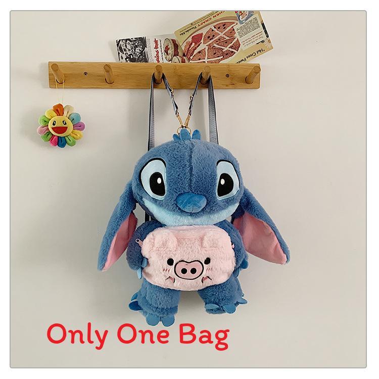 Soft Girls Cartoon Plush Backpack With Zipper Closure For Travel Casual