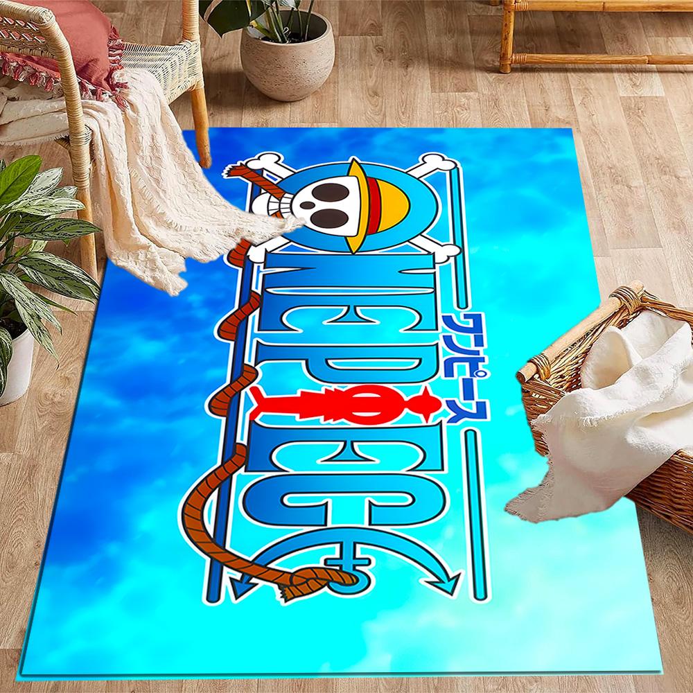 One Piece Luffy Themed Anti-Slip Rugs - Polyester Home Decor, Suitable for Bedrooms, Living Rooms, Doorways, Studios, and Decorations