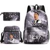 Large Capacity Schoolbag with Shoulder Strap; Student Three-piece Pencil Case Set