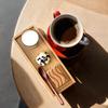 Japanese Bamboo Wood Tea Tray and Candy Dish Coaster, Rectangular Desktop Water Cup Holder