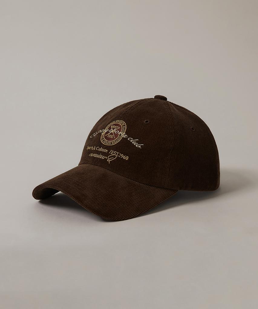 Kyuseu Lettering Corduroy Ball Cap - Brown