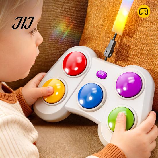 Sensory Fidget Toys for Concentration Fast Push Rhythm Game Machine with Light Strip, Color Learning & Educational Hand-Eye Coordination Training,