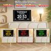 Digital Calendar Clock Wall Mounted 16:10 8in Large Display Date Time with Reminders Day Night Dimmable Key Remote Control Desk