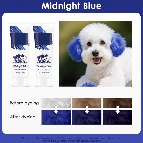 Yousheng Tierhaarfarbe Temporär Ungiftig Hundehaarfarbe 100ml Waschbar Helle Farben Sichere Tierhaarfarbe für Hunde Katzen
