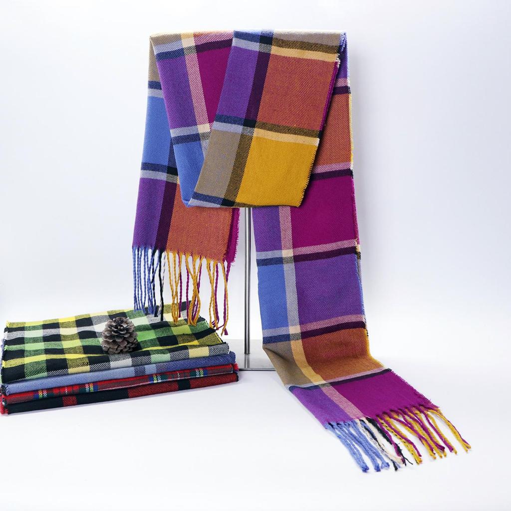 2025 Autumn/Winter Korean Style Imitation Cashmere Plaid Scarf for Men
