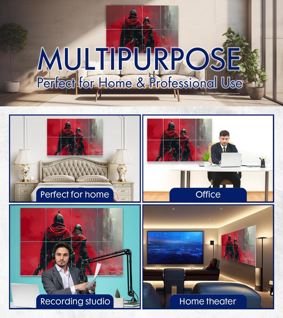 Wall Art Acoustic Soundproof Absorption Ideal for Game Decorative Absorption Noise and Echo Cancellation for Stylish Performance PINWELIFE® Panel,