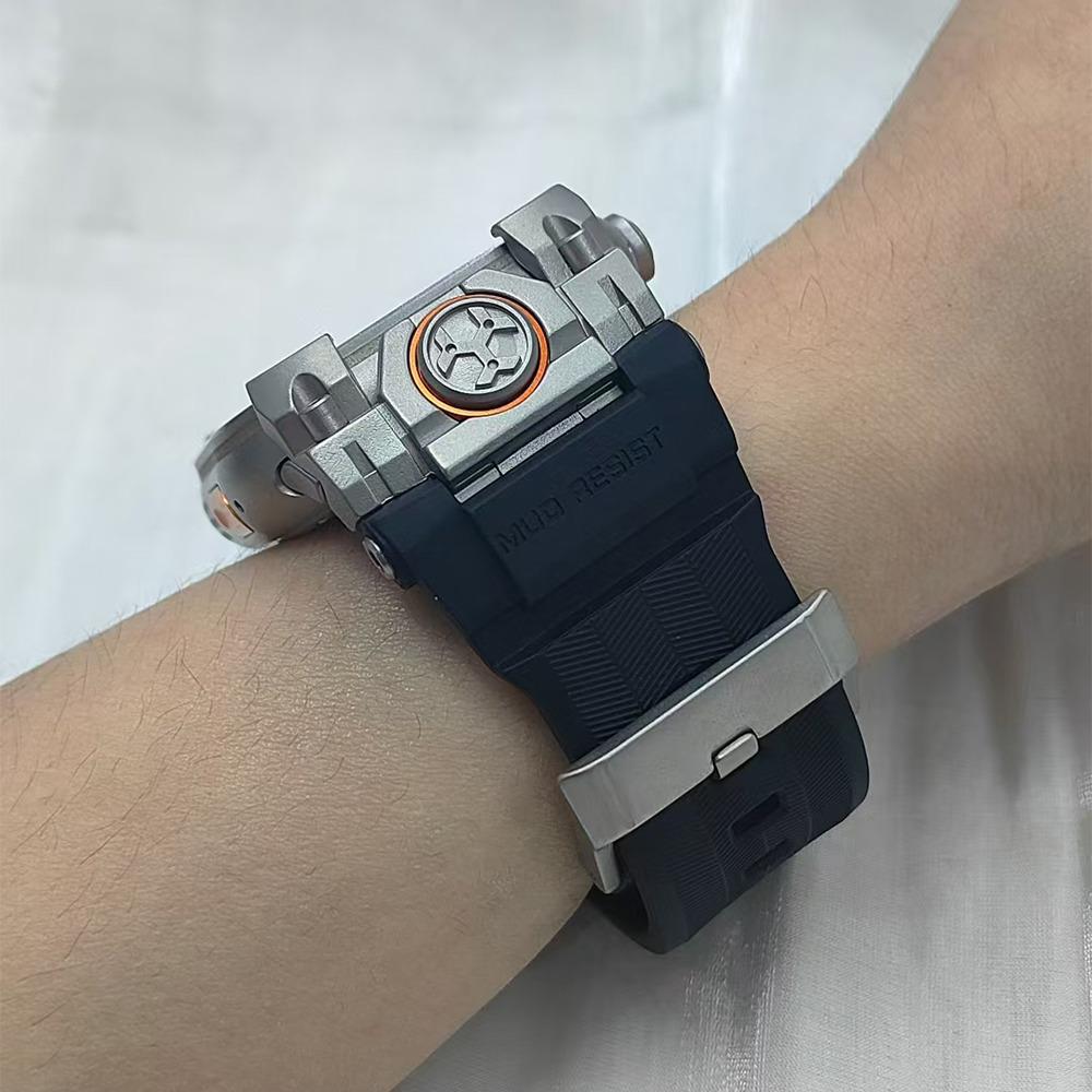 Men Silicone Band for Apple Watch Ultra 3 2 1 49mm Sports Wrist Band for Iwatch 49mm Ultra Bracelet Metal Connector Watchband