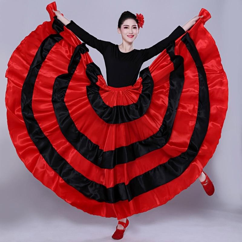Spanish Bull Dance Skirt Belly Dance Skirt Big Swing Flamenco Skirt Spanish Folk Costume for Mexico Ballet Folklorico