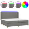 VidaXL Sommier à Lattes de Lit avec Matelas et LED, Lit Rembourré avec Tête de Lit, Lit Double, Lit Adulte de Chambre, 3138742