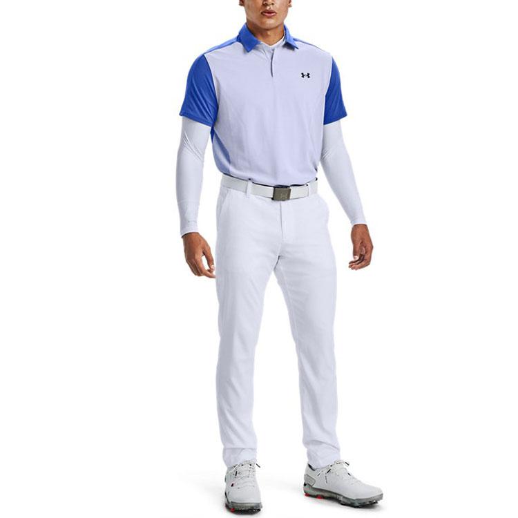 Under Armour Iso-Chill Logo Print Golf Athletic Slim Fit High Neck Long Sleeve T-Shirt Men tops White 1359966-100