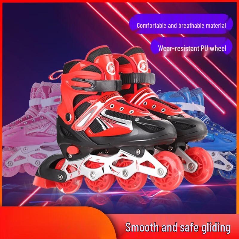 WEZHO Adjustable Inline Roller Skates with Flashing Wheels