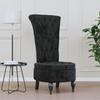 Vidaxl Fauteuil Met Hoge Rugleuning, Zwart, Fluweel, Geknoopt