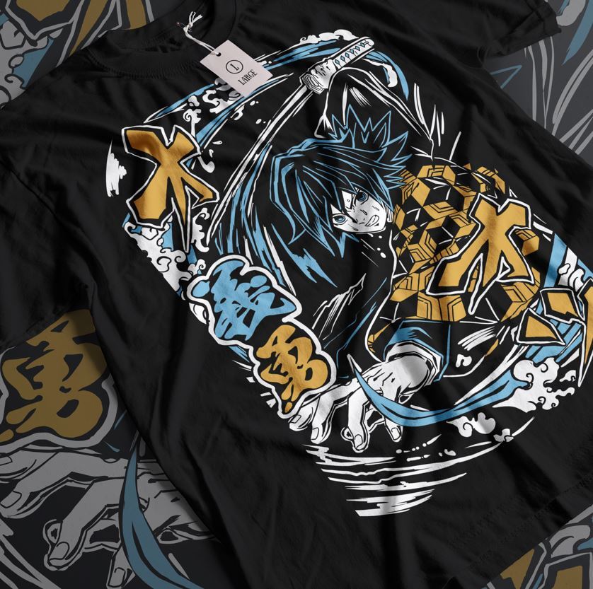 

Футболка Гию Томиока Demon Slayer Kimetsu No Yaiba Аниме Футболка Размер Все размеры 4XL