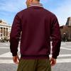 Mens Thick Fleece Loose Stand Collar Half Zip Casual Warm Sports Sweatshirt