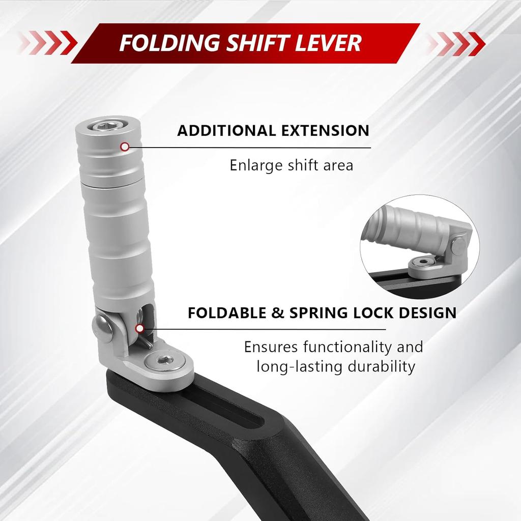 Verstellbarer Schalthebel für F750GS F800GS F850GS F850GS ADV 2017-2025, Motorrad Klappschalthebel Fußpedal Zubehör Ersatz Kompatibel