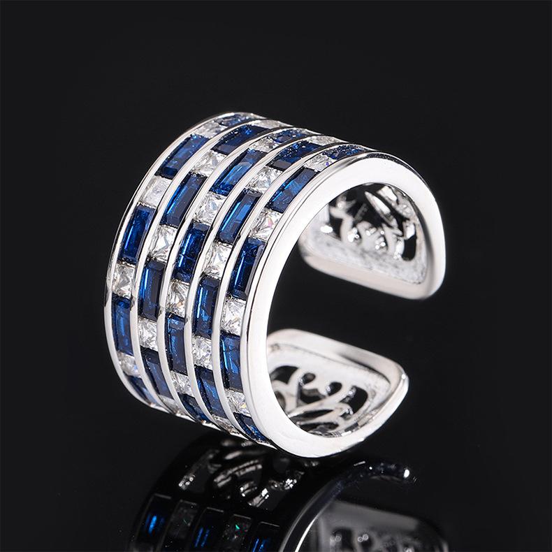 

Модные имитационные ювелирные изделия, комплект аксессуаров, микро-инкрустированные циркониевые кольца, серьги, преувеличенное широкое кольцо, живое кольцо