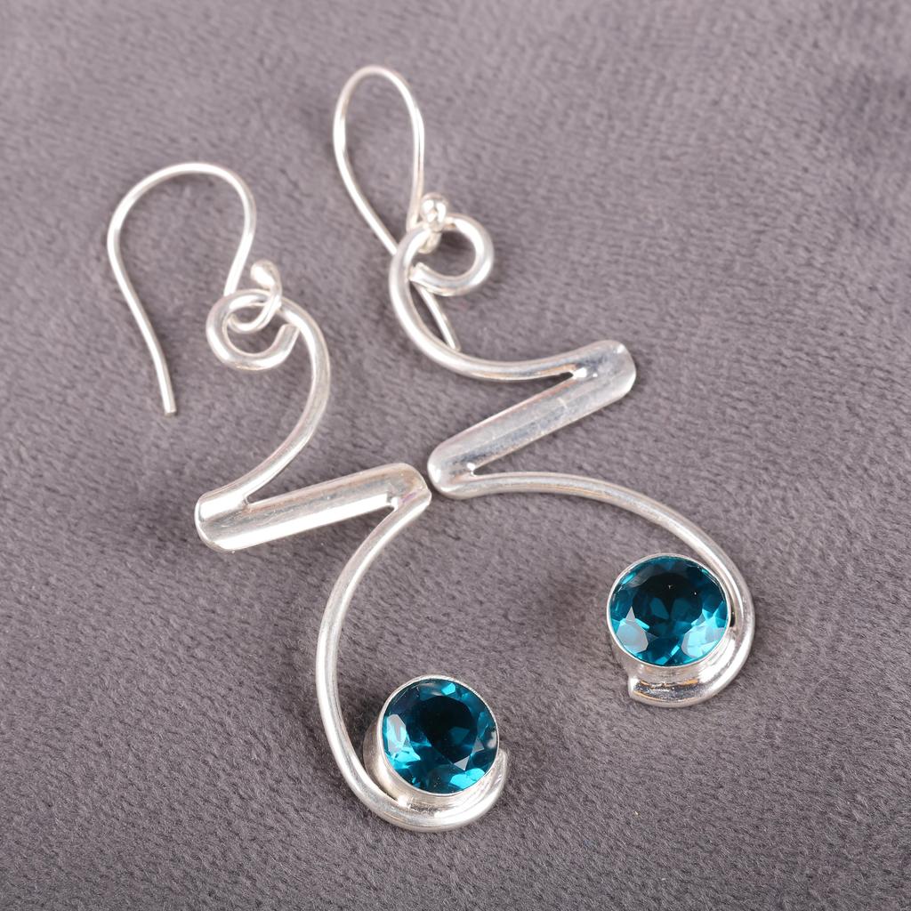 Apatit Edelstein Schmuck, 925 Solis Sterling Silber Ohrringe, Handgefertigte Wunderschöne Silberohrringe Geschenk Für Katholiken