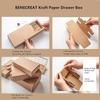 1set Kraft Paper Folding Box Drawer Box Rectangle BurlyWood 12.8x10.8x4.2cm 20pcs/set