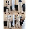 Sinan, Old Money Stil, Tencel Leinen Tunnelzug Taille Werkzeugweste Weitbeinige Freizeithose Set SN8118