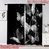 2D flat printing 2pcs Curtain Curtain Starry Night Butterflies Digital Printed Polyester Drapes Festive Curtains Use for Outdoor