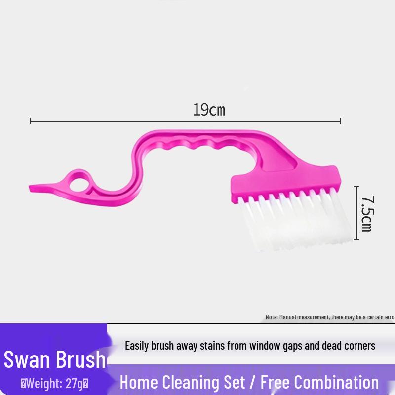Swan-Shaped Multi-Purpose Groove Cleaning Brush for Windows, Doors, Keyboards, and Air Conditioners