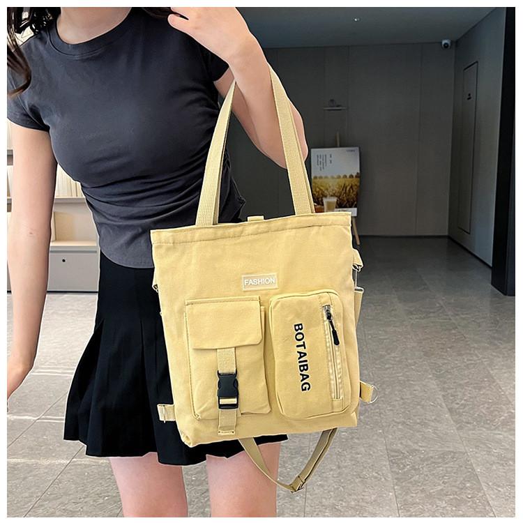 Canvas Tote Bag For Women Large Capacity Casual Shoulder Crossbody Urban Style