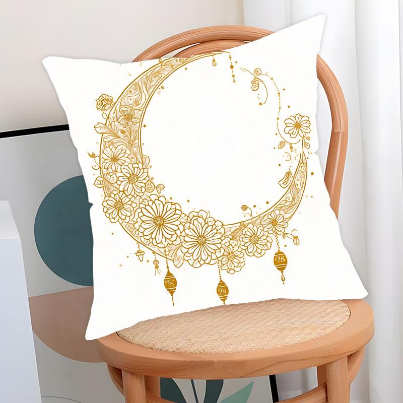 New Golden Moon Pillow Cover Ethnic Festival Decoration Printed Cushion Home Sofa Pillow