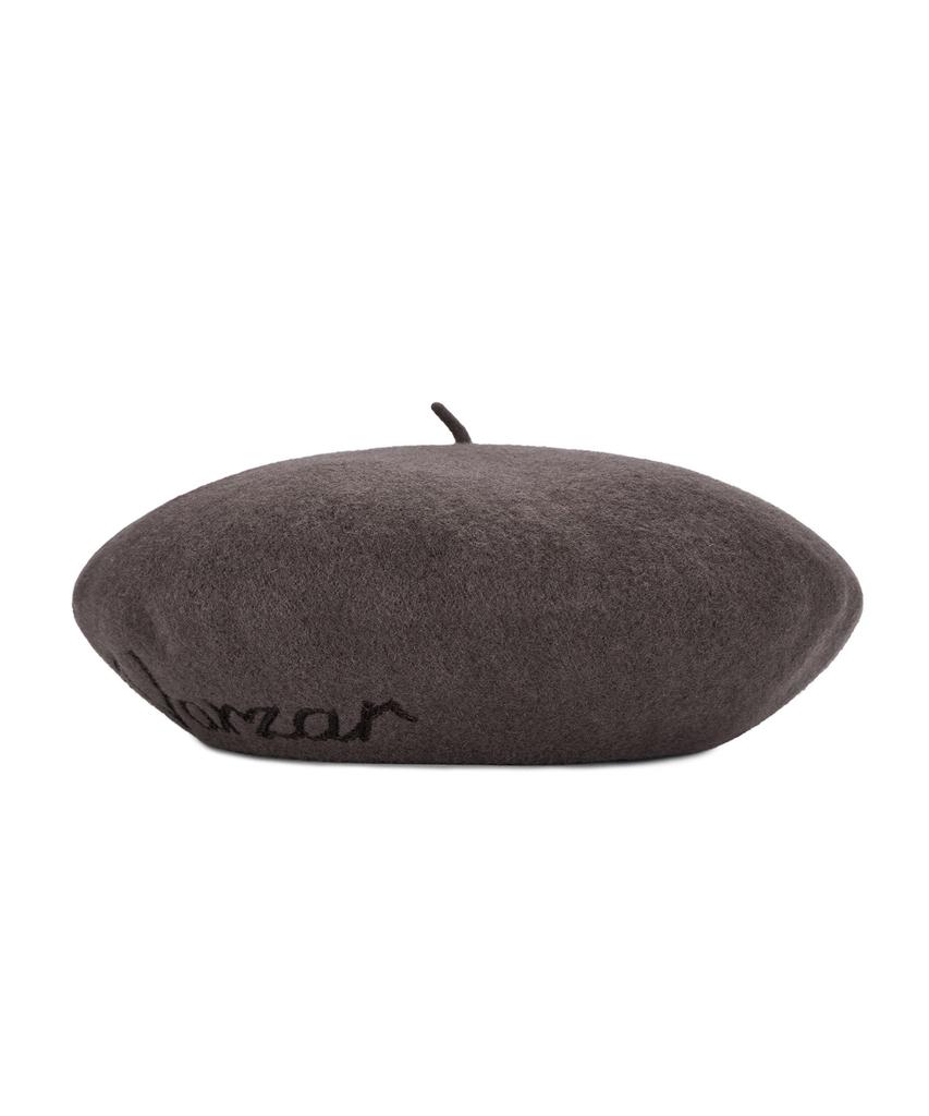 Bajal Cursive Logo Wool Beret Cocoa