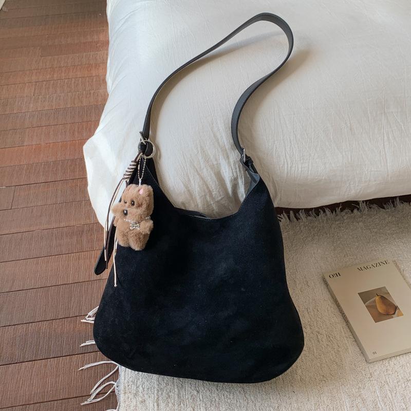 Suede large-capacity tote bag autumn new fashion high-value armpit bag