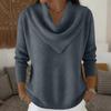 Women's Fashionable Color Round Neck Long Sleeved Pullover Knitted Sweater Top