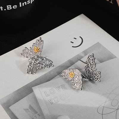 All-match Butterfly Tang Grass Pattern Earrings for Women Niche Design High-end Earrings for The New Year