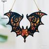 1 Stück Acryl-Fledermaus-Hängedekoration Buntglas-Effekt Gotisch Halloween Fensterdekoration Bunter Sonnensammler, Vier Jahreszeiten Dekoration