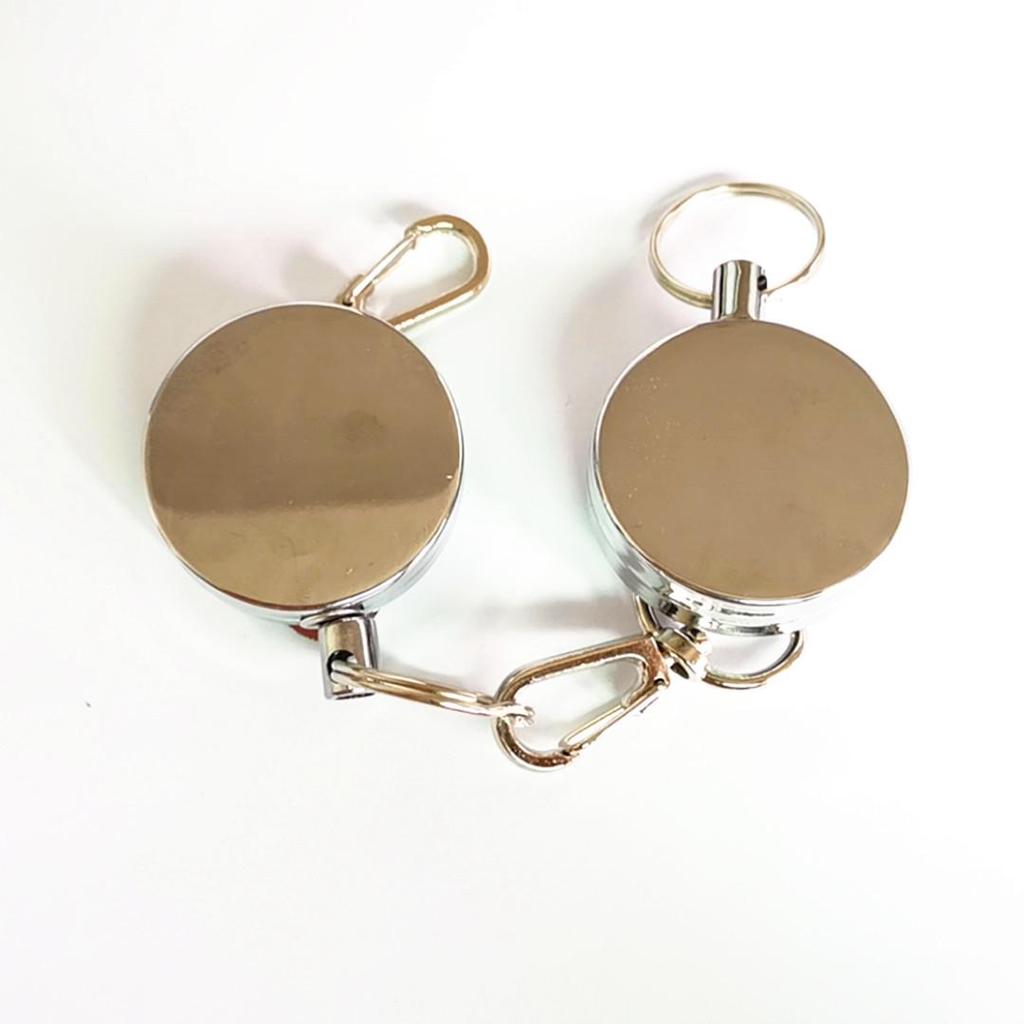 4cm All-Metal Steel Wire Anti-Theft Retractable Nylon Keyring