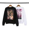 Mens Streetwear Floral Print Crewneck Sweatshirt Cotton Blend Casual Hoodie-Free Pullover Fall