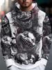 Men'S 3D Print Hoodie with Evil Fanged Clown Design, Classic from Streetwear Brands, Casual, Comfortable, And Versatile. Breathable Pullover Hoodie