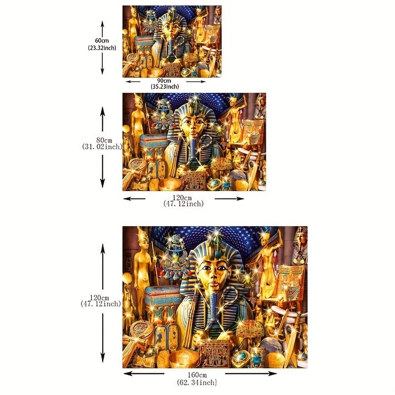 Luxurious Egyptian Pharaoh Rug for Living Room - Ancient Civilization Art Carpet with Gold Accents | Historical Decor