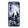 Soft TPU For Realme 11 10 9 Pro Plus GT2 GT3 GT5 C21 C25 C35 C53 C55 C67 Pro 5G Phone Case Cute Color Starry Sky Black Cat Capas