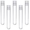 50pcs Transparent Laboratory Clear Plastic Test Tubes with Push Caps School Lab Supplies Sample Containers Vials for Experiments