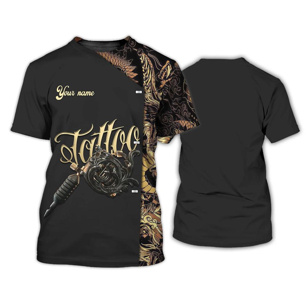 T-shirt Pour Homme Drôle Tatouage Harajuku Streetwear Loisirs Col O Oversize Manches Courtes Hauts Tendance Mode Nom Impression Personnalisée T-shirts