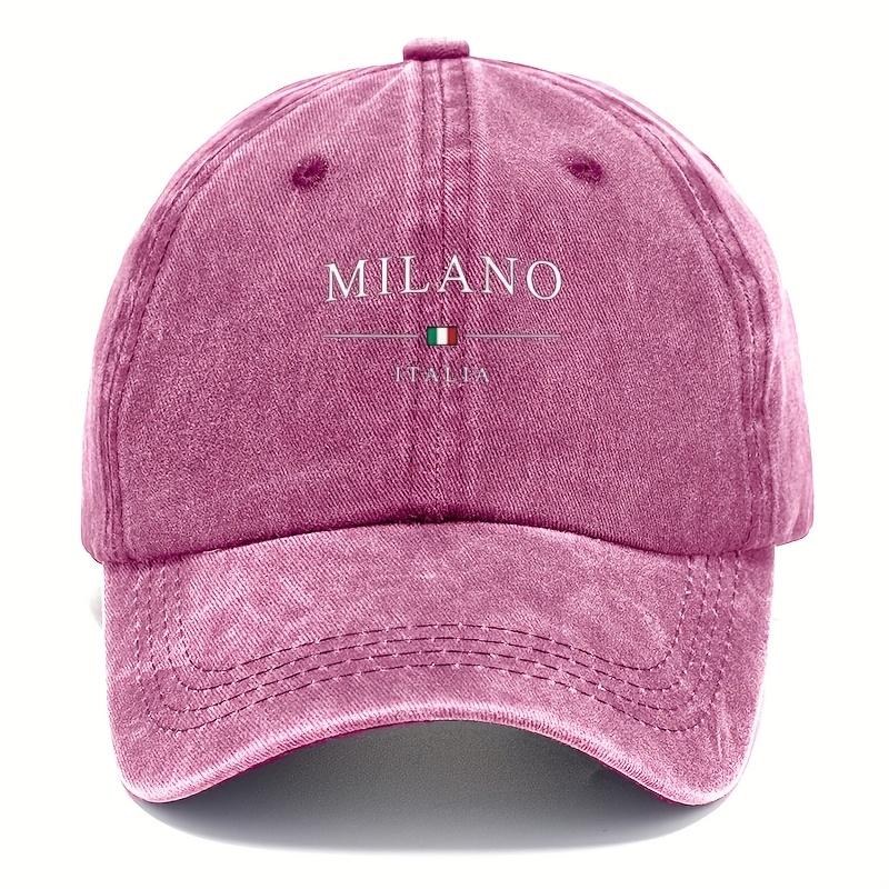 Vintage distressed Säurewäsche Baseballkappe Modisches Mailand Design Druck Verstellbare Dad Hat Mehrfarbiges Gewebe Handwaschbar
