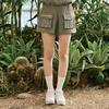 CHALLENGER Women'S String Band Wide Cargo Half Pants Light Khaki