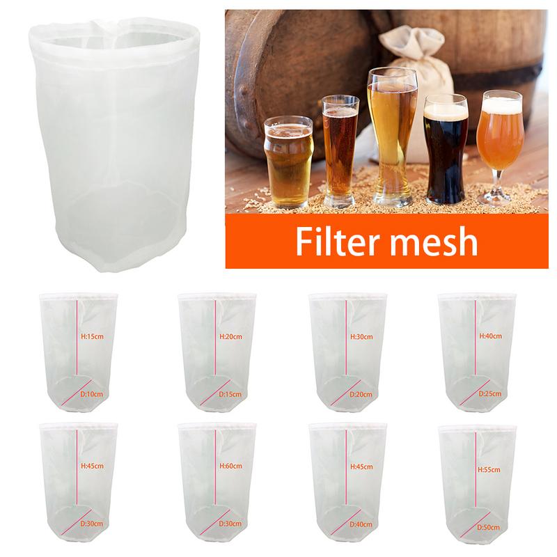 8 Größen 100 Maschen Bier Nylon Sieb Filterbeutel Wiederverwendbares Netzsieb für Milch Hopfen Tee Brauen Hausgemachte Weinherstellung Barwerkzeug