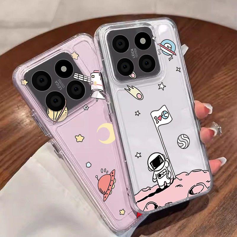 Cartoon Astronaut Planet Pattern Case For Xiaomi Redmi Note 15 Pro 4G Funda Redmi Note 14 13 Pro 5G Clear Silicone Soft Cover