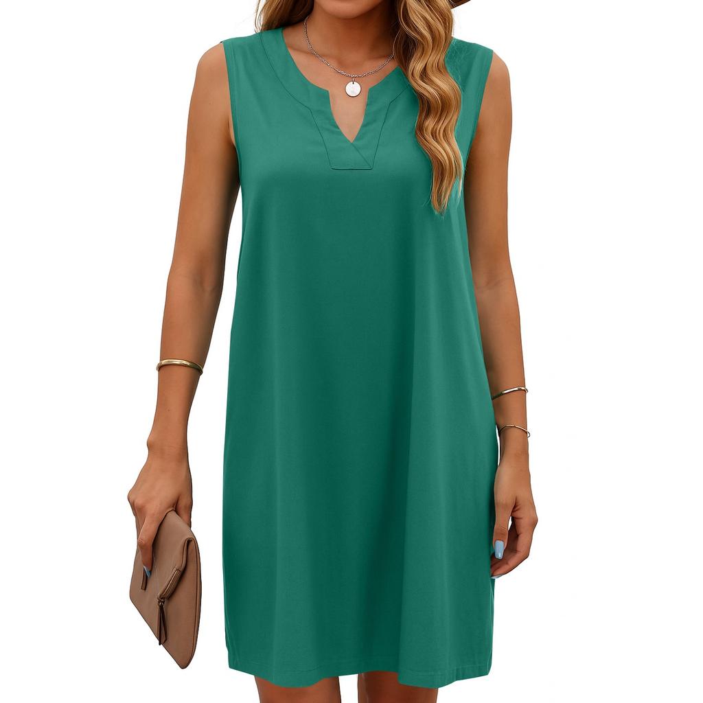 Damen Lässige Ärmellose Sommerkleider Frühling Patchwork Boho Floral Cocktailparty Kleid