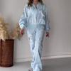 Leisure Coat and Trousers Suit Fashion Sequins Print Zip-up Casual Hoodie Two-piece Set