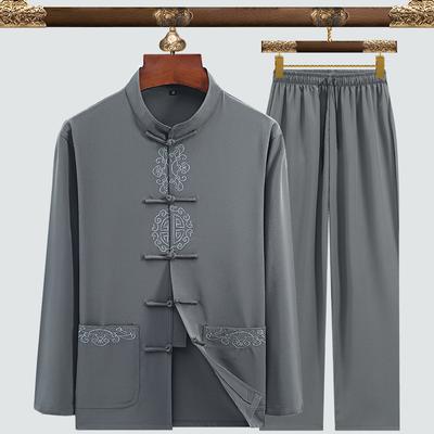 Casual Tang Clothing Embroidered Hanfu Kung Tang Suit Chinese Men's Tang Suit National Clothing Fu Tai Chi Suit