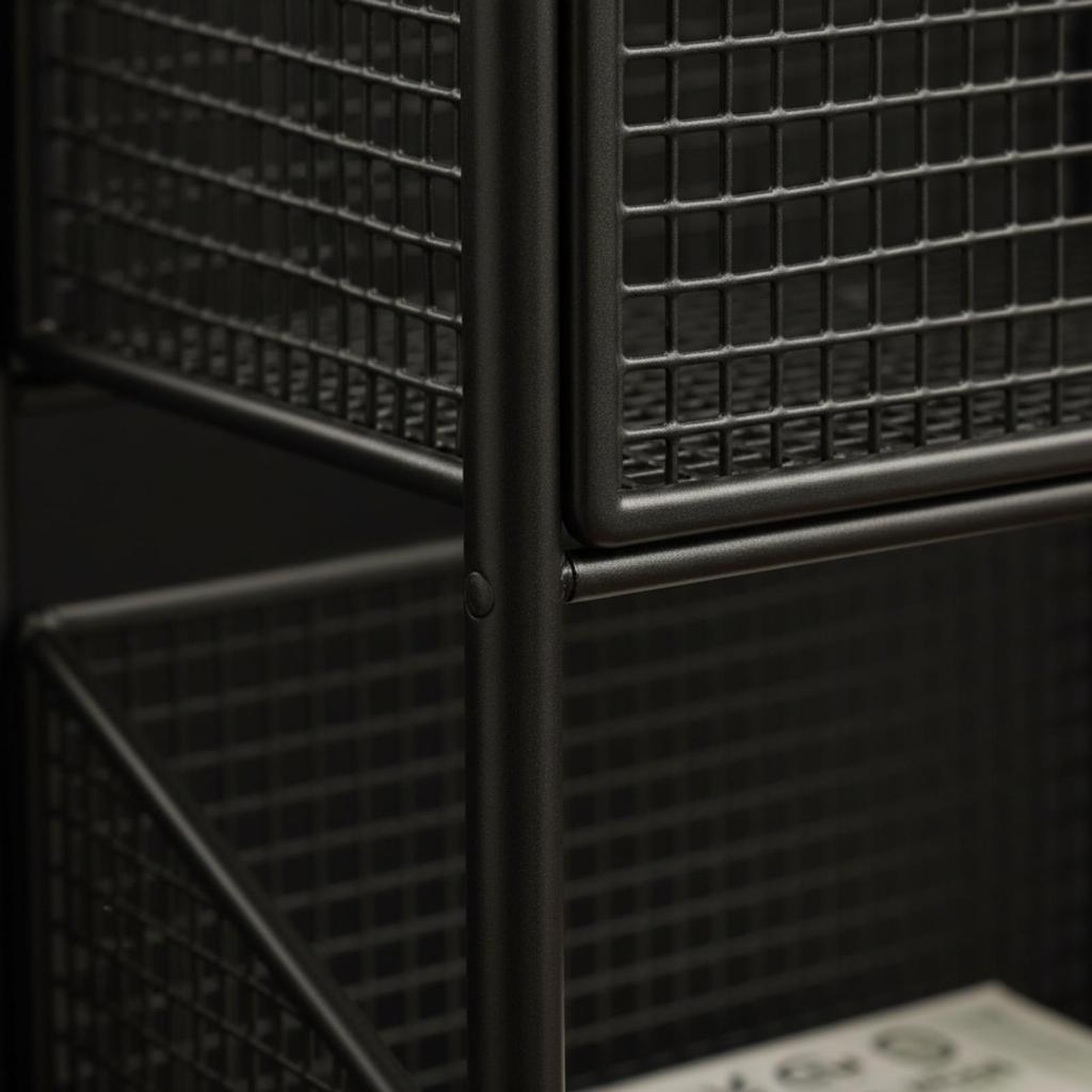 Freestanding Wire-Mesh Storage Rack with Guardrails Narrow Standing