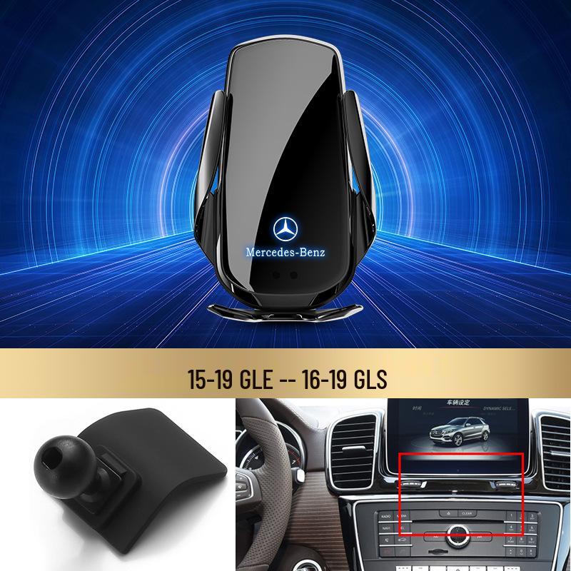Bezdrátový držák telefonu s rychlým nabíjením Mercedes-Benz pro třídu C/třídu R/třídu S/třídu E/GLK/třídu B