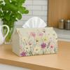 1pc, 2d Flat Printing, Wildflowers and Grassland Printed Tissue Box, Suitable for Bathrooms, Living Rooms, Bedrooms, Dressing Tables, Coffee Tables an