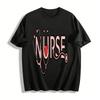Herz Stethoskop Krankenschwester Thema Aufdruck Lässiges Oberteil Reines Baumwoll-T-Shirt